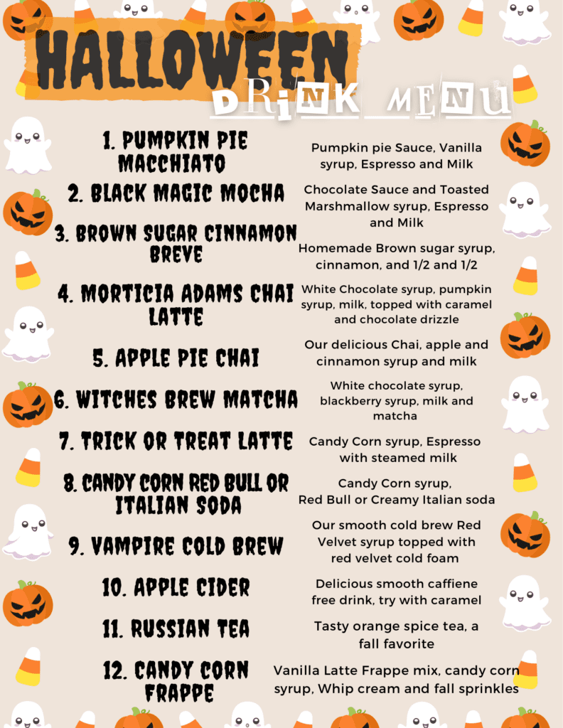 October menu