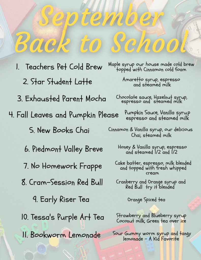 September drink menu